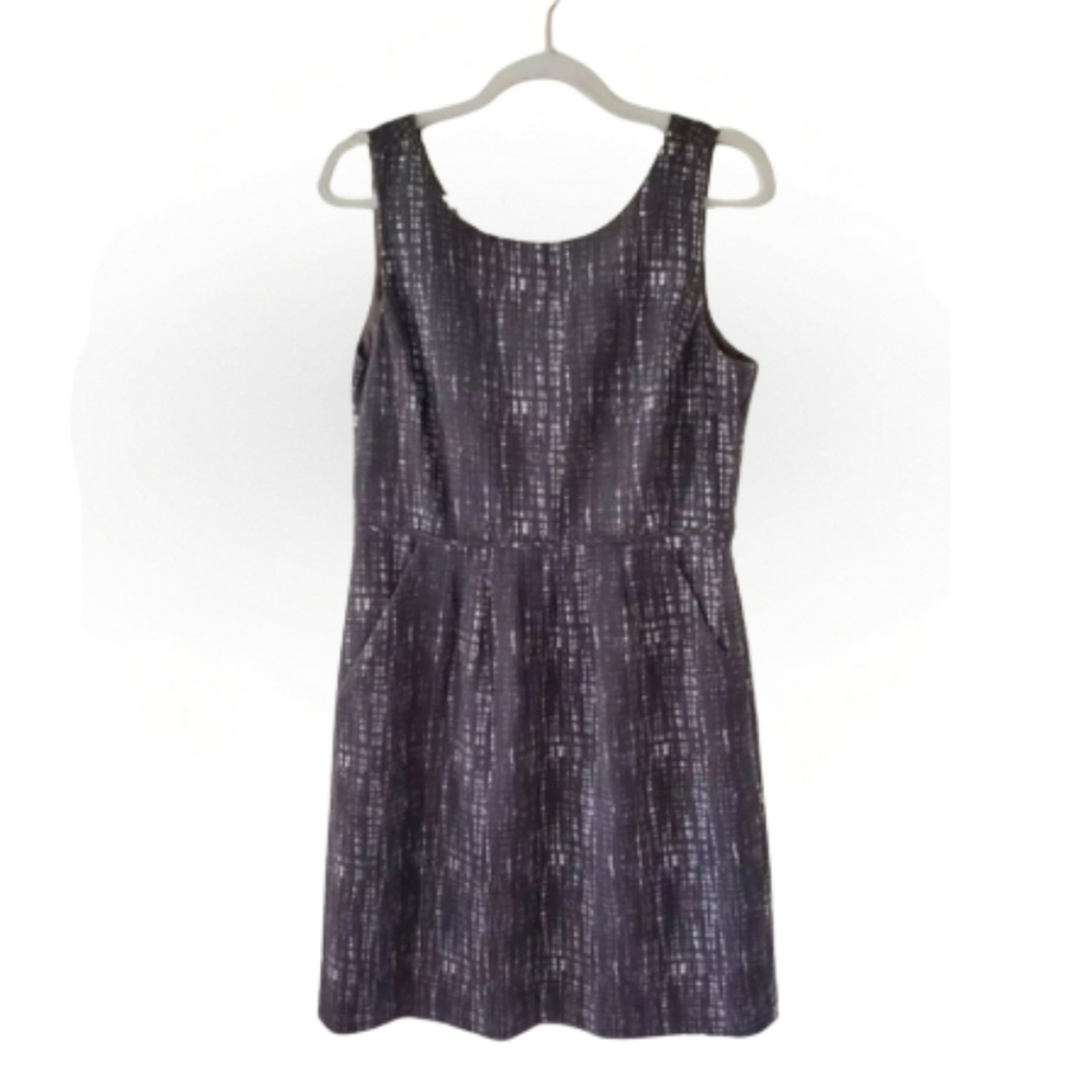 J. Crew Contessa Sheath Dress Women's Size 10 (M) Gray Cross Back Pockets